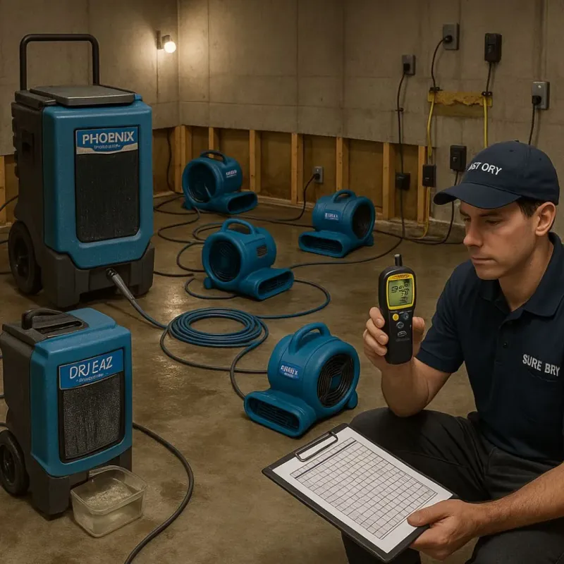 Structural Drying and Dehumidification process in Churchill, PA
